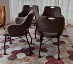 4 Eetkamerstoelen Strava op wieltjes antraciet Als Nieuw, Ophalen, Zo goed als nieuw, Vier, Grijs