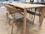 Eiken tafel 220x85cm i.c.m. 6 eiken Artisan stoelen, Ophalen, Nieuw, 50 tot 100 cm, Vijf personen of meer