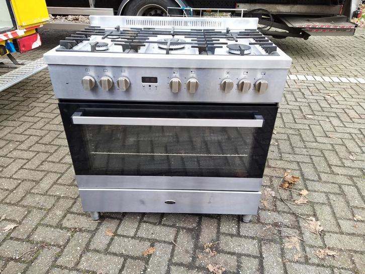 Vrijstaand Fornuis met Oven, Witgoed en Apparatuur, Fornuizen, Gebruikt, Vrijstaand, 60 cm of meer, Hete lucht, Ophalen of Verzenden