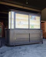 Antieke organische museumkast | Zwarte Winkelkast  #2726, Antiek en Kunst, Antiek | Meubels | Kasten, Ophalen of Verzenden