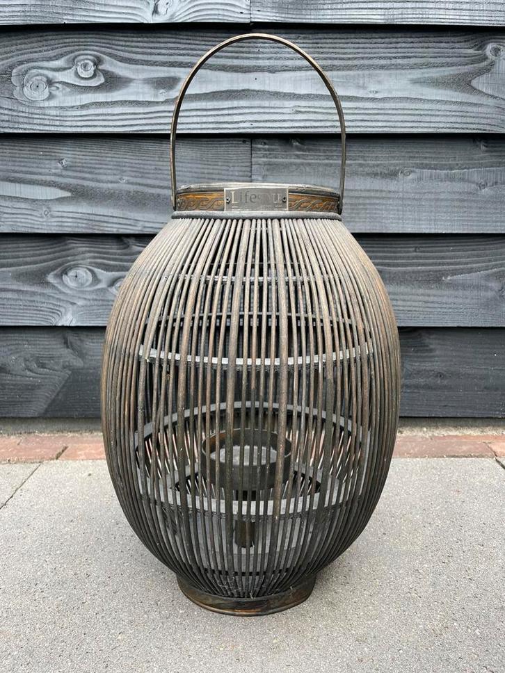 Lantaarn van Lifestyle, Huis en Inrichting, Woonaccessoires | Kandelaars en Kaarsen, Gebruikt, 50 tot 75 cm, Metaal, Bruin, Ophalen