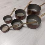 Koperen pannen set antiek brocante decoratie, Huis en Inrichting, Keuken | Potten en Pannen, Ophalen of Verzenden, Gebruikt, Overige materialen