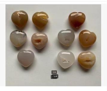 10 x Agaat Harten, 20 gr. p.st./ 3 x 3 cm, pr.p.stuk beschikbaar voor biedingen