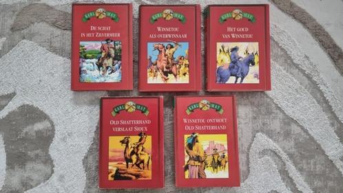 Karl May boeken – set van 5 – Winnetou & Old Shatterhand, Boeken, Avontuur en Actie, Zo goed als nieuw, Ophalen