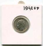 25 cent 1943 Pp  Wilhelmina, Postzegels en Munten, Munten | Nederland, Zilver, 25 cent, Ophalen of Verzenden, Koningin Wilhelmina
