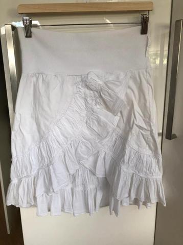 Witte ruffle rok / volant rokje / boho Ibiza stijl – maat M beschikbaar voor biedingen
