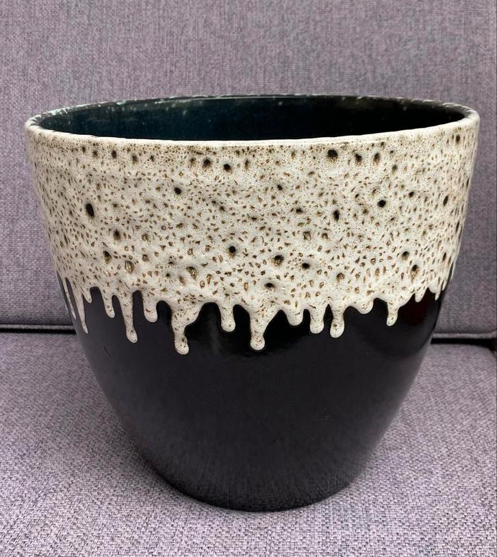 XXL Vintage Fat Lava Bloempot West Germany 70s/80s, Tuin en Terras, Bloempotten, Gebruikt, Aardewerk, Binnen, Minder dan 40 cm