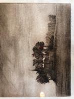 F. van Batenburg - Fries dorp, ets uit 1975, Antiek en Kunst, Ophalen of Verzenden