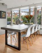 Betonnen tafel met stalen U-poten 280x100cm, Overige materialen, Gebruikt, 200 cm of meer, Vijf personen of meer