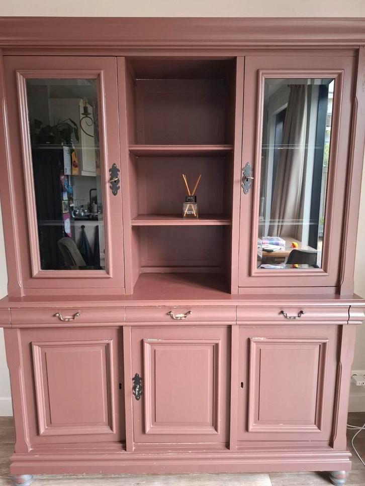 Buffetkast, Huis en Inrichting, Kasten | Buffetkasten, Gebruikt, 200 cm of meer, 25 tot 50 cm, Glas, Ophalen