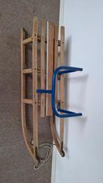 Houten slee met rugleuning, Ophalen, Rugleuning, Gebruikt, Hout