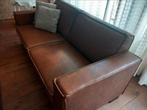 NIEUW cognac kleurige bank van kunstleer, 2 zitter MEIJEL, Ophalen of Verzenden, Zo goed als nieuw