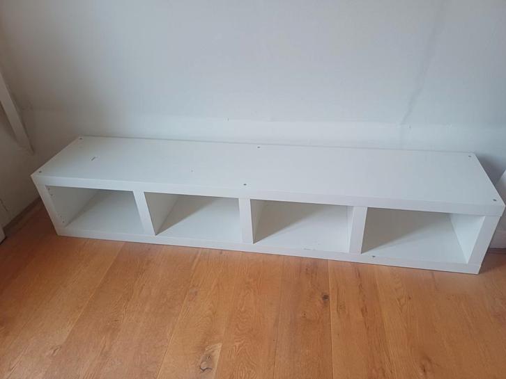 Witte open kast met 4 vakken, Huis en Inrichting, Kasten | Boekenkasten, Gebruikt, Ophalen