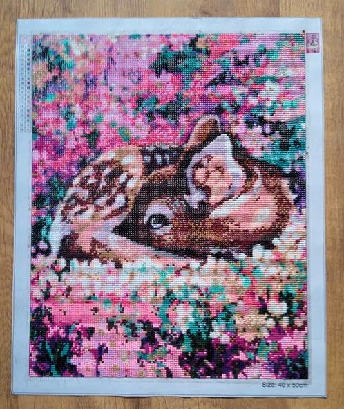 Klein hertje (Bambi) - 40 x 50 - Diamond Painting Schilderij, Huis en Inrichting, Woonaccessoires | Schilderijen, Tekeningen en Foto's