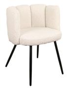 High Five Chair White Pearl – Bouclé Eetkamerstoelen, Japandi, Hotel Chique, Modern, Wit, Ophalen of Verzenden, Metaal