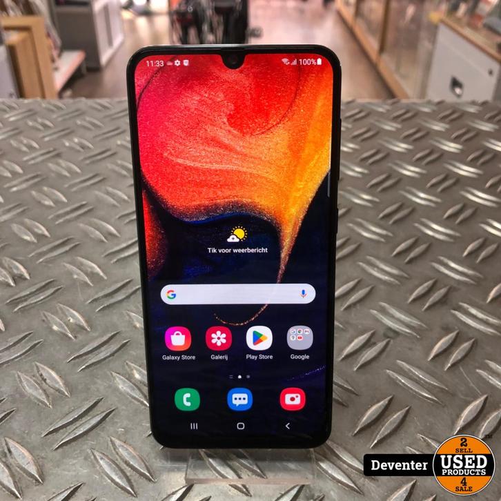 Samsung Galaxy A50 128GB Zwart Android 11 Net, Telecommunicatie, Mobiele telefoons | Samsung, Zo goed als nieuw