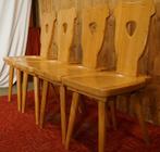 4X Retro Brutalist Polish Zydel Redyk set Bistro Pine chairs, Ophalen, Gebruikt, Overige kleuren, Vintage Retro Brutalist Design seventies sixties