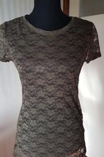 H&M Conscious kaki leger groen kanten top heel mooi. S 36 38, Kleding | Dames, H&M, Verzenden, Korte mouw, Maat 36 (S)