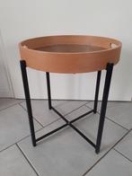 Bijzettafel tafel dienblad interieur meubel design metalen, Huis en Inrichting, Minder dan 55 cm, Rond, Zo goed als nieuw, Hout