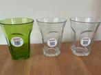 3 Guzzini glazen - waterglazen - groen + helder - Nieuw, Glas of Glazen, Nieuw, Ophalen of Verzenden, Glas