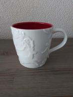 Prachtige mok wit / rood Starbucks relief hert 2009, Huis en Inrichting, Keuken | Servies, Ophalen of Verzenden, Nieuw, Overige stijlen