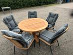 mooie tuinset met 5 stoelen en teak tafel, Tuin en Terras, Tuinsets en Loungesets, Nieuw, Tuinset, Eettafel, Teakhout