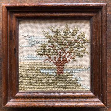 Handgemaakt Borduurwerk - Boom in Lijst beschikbaar voor biedingen