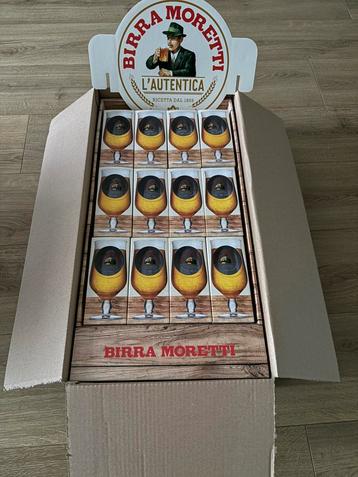 Bierglazen van Birra Moretti 0,25L 24 stuks nieuw in doos beschikbaar voor biedingen