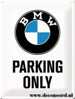 BMW Parking only logo relief reclamebord van metaal wandbord