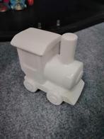 Witte locomotief spaarpot, Ophalen of Verzenden, Steen, Aardewerk of Keramiek, Vervoermiddel