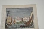 Akersloot Originele handgekleurde gravure Abraham Zeeman GK2, Antiek en Kunst, Verzenden