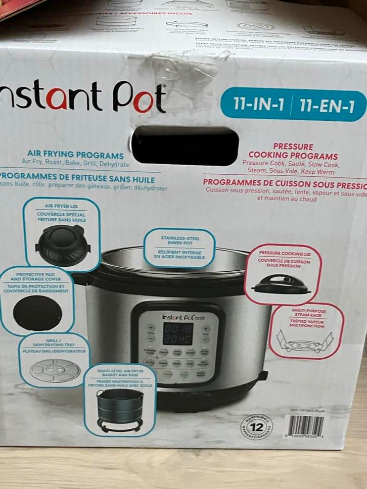 Nieuwe Instant Pot Duo Crisp + Airfryer, Witgoed en Apparatuur, Airfryers, Nieuw, Airfryer, 1000 t/m 1499 gram, Ophalen