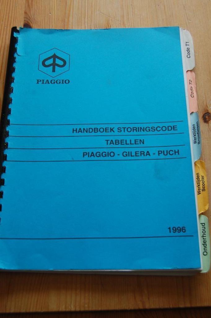 Piaggio - Gilera - Puch handboek storingscodes 1996, Fietsen en Brommers, Handleidingen en Instructieboekjes, Ophalen of Verzenden