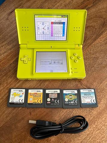 Nintendo DS Lite - Groen - Met Games! beschikbaar voor biedingen