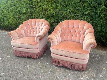 Vintage fauteuil mohair franjes velours barok queen an beschikbaar voor biedingen