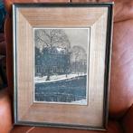 Corn. Brandenburg, ets, winter, Spiegel gracht, 1913, Ophalen of Verzenden