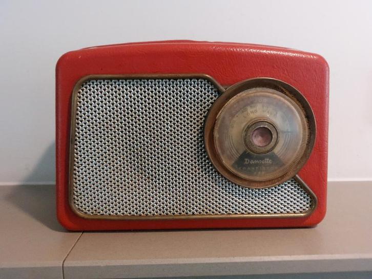 Vintage Dansette Transistor Radio - Rood Leer - Jaren 50/60, Antiek en Kunst, Antiek | Tv's en Audio, Ophalen of Verzenden