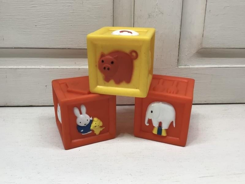 Nijntje piepblokken, vintage, Kinderen en Baby's, Speelgoed | Babyspeelgoed, Gebruikt, ., Nijntje, Overige typen
