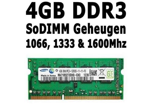 4GB DDR3 SoDIMM Laptop Geheugen | 1066-1600Mhz | PC & Apple, Computers en Software, RAM geheugen, Gebruikt, Laptop, DDR3, Ophalen of Verzenden