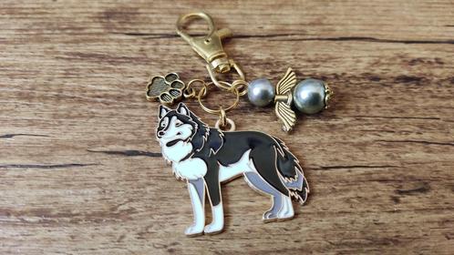 Sleutelhanger Tashanger Husky groot emaille gold NIEUW, Verzamelen, Sleutelhangers, Nieuw, Dier of Natuur, Verzenden