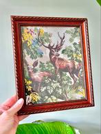 Vintage lijst fotolijst hertjes hertenprint, Ophalen of Verzenden, Gebruikt
