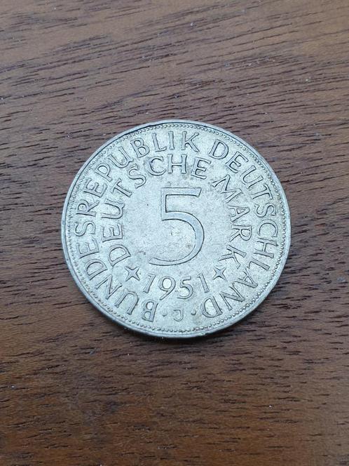 Duitsland, silber adler 1951 J, zilver (1), Postzegels en Munten, Munten | Europa | Niet-Euromunten, Duitsland, Zilver, Ophalen of Verzenden