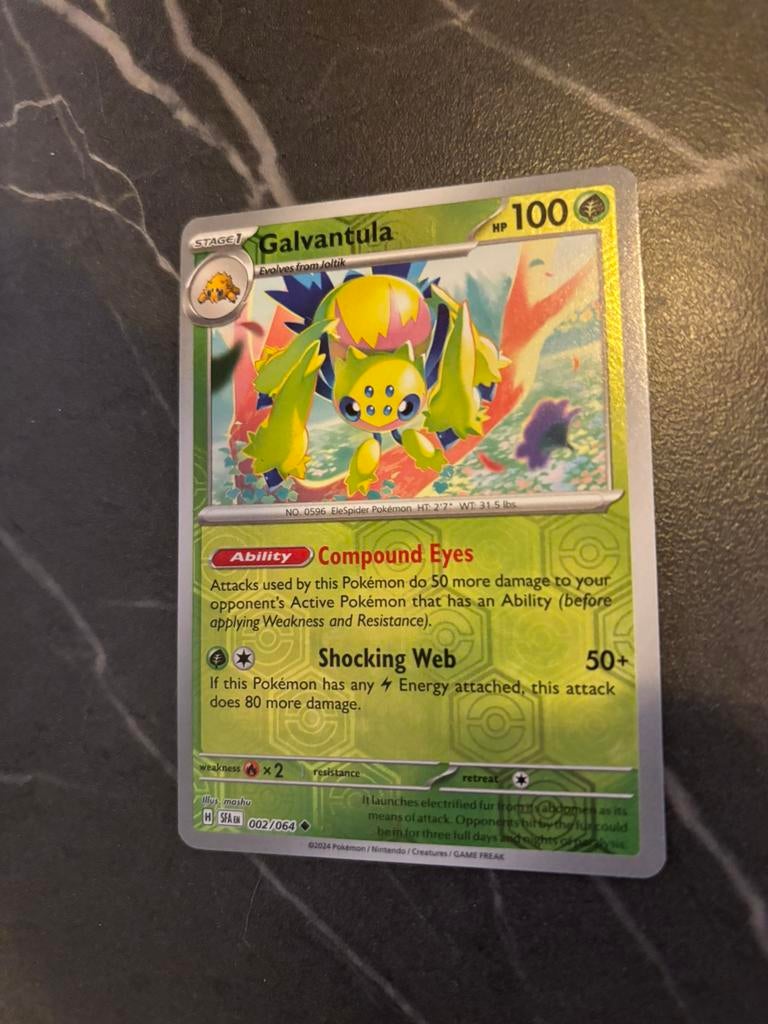 Pokémon Galvantula Reverse Holo kaart 002/064, Ophalen of Verzenden, Nieuw