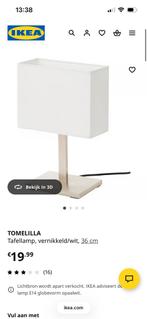 Moderne Tomelilla Tafellamp - Vernikkeld/Wit, Ophalen of Verzenden, Zo goed als nieuw, Metaal, Minder dan 100 cm