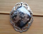 zilveren broche/hanger SIAM niello met dansers [1025], 4 tot 7 cm, Verzenden, Zo goed als nieuw, Zilver