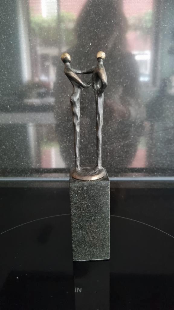 Artihove Bronzen Beeldje - Handdruk, Antiek en Kunst, Kunst | Beelden en Houtsnijwerken, Ophalen of Verzenden