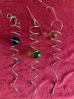 3 x Spin Art windspinner spiraal twister + glaskogel 50mm., Ophalen of Verzenden, Zo goed als nieuw