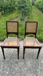 Antieke stoelen mahoniehout met rieten zitting, Ophalen, Gebruikt, Twee, Bruin