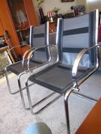 2 chromen design stoelen, Ophalen, Gebruikt, Metaal, Twee