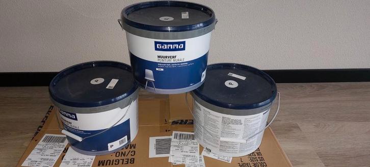 NIEUW  en ongeopend.30 L. Pale Stone muurverf. Mat. Gamma., Doe-het-zelf en Verbouw, Verf, Beits en Lak, Nieuw, Verf, 20 liter of meer